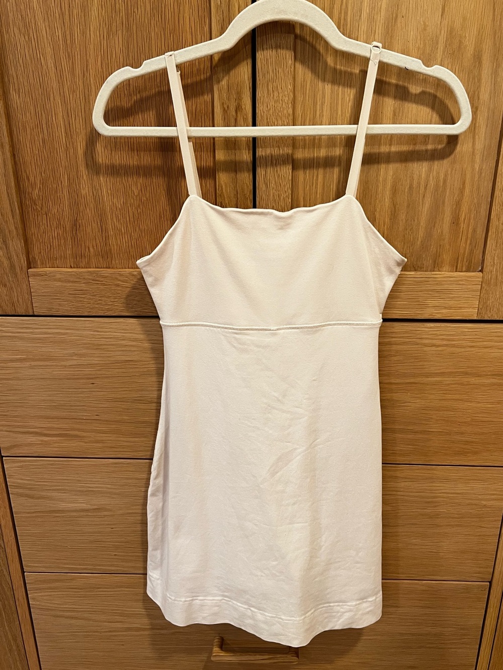 MATE the Label Cream Organic Active Tennis Dress with Built in Shorts